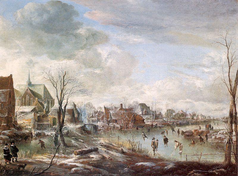 Aert van der Neer with Golfers and Skaters china oil painting image